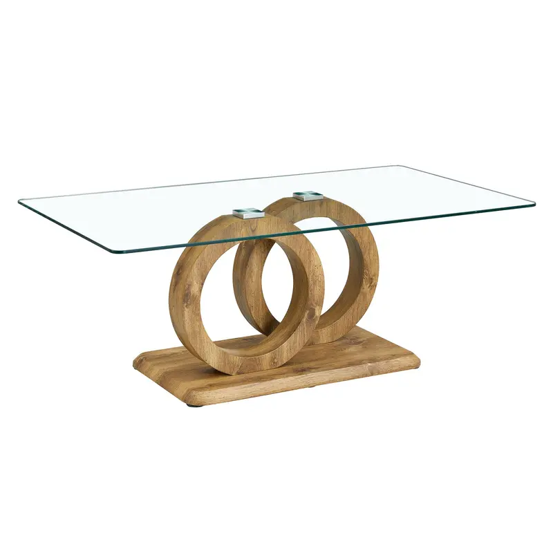 Contemporary Glass-Top Coffee Table With Clean Lines And Tempered Glass Surface 1