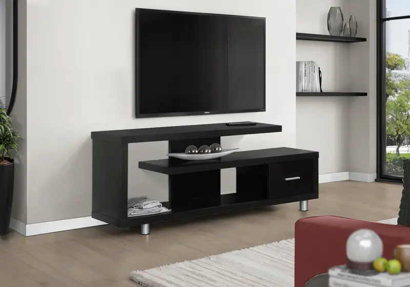 Contemporary Media Console Stand – Tv Stand With Storage Cabinet 1