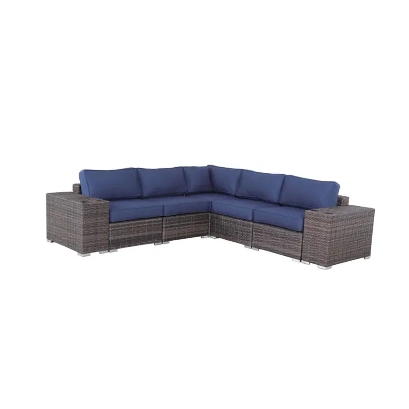 Contemporary Rattan Wicker Outdoor Seating Group With Cushions 1