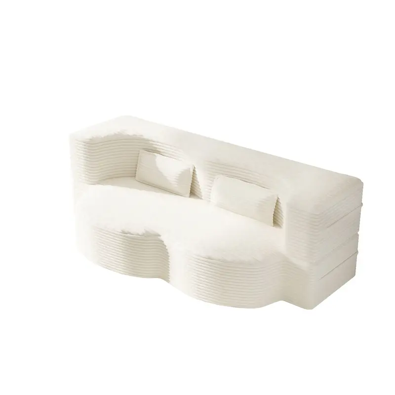 Convertible Floor Sofa With Twin Mattress And Pillow Set 1