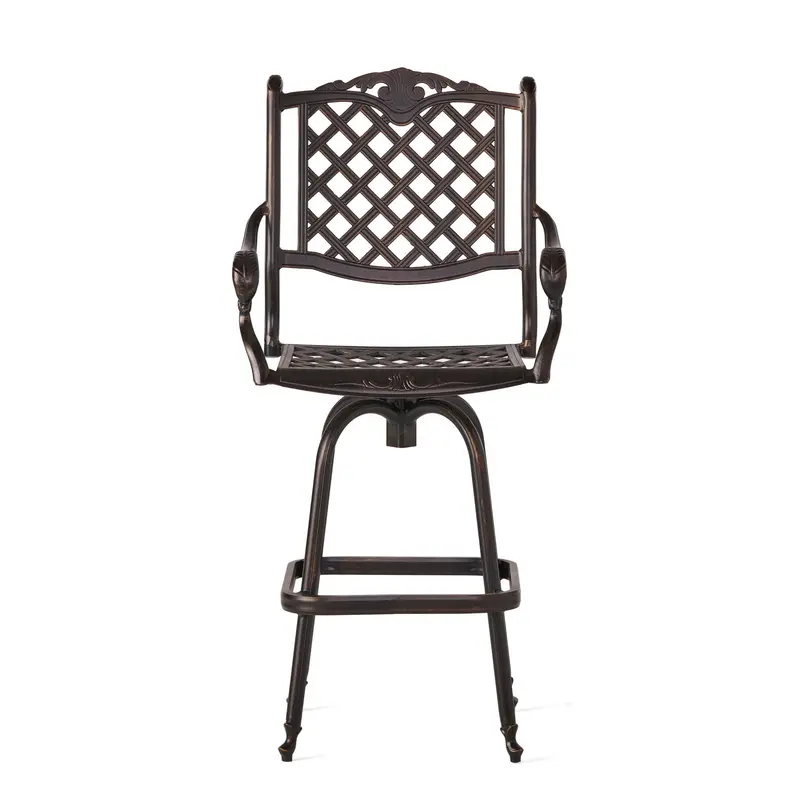 Copper-Finished Cast Aluminum Bar Stool 1