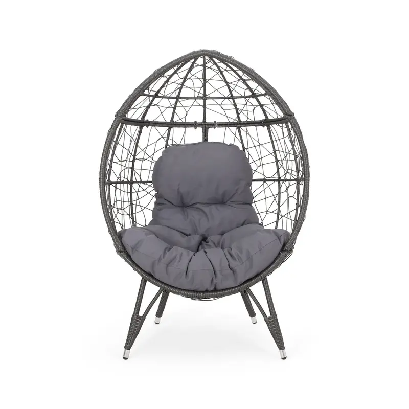Cosmos Teardrop Accent Chair – Hammered Iron, Round Silhouette 2