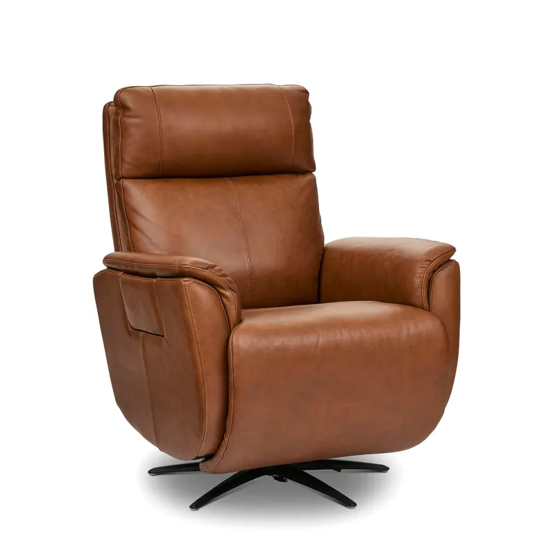 Cove Power Swivel Recliner With Headrest, Lumbar Support, Heating, And Massage Functions 1