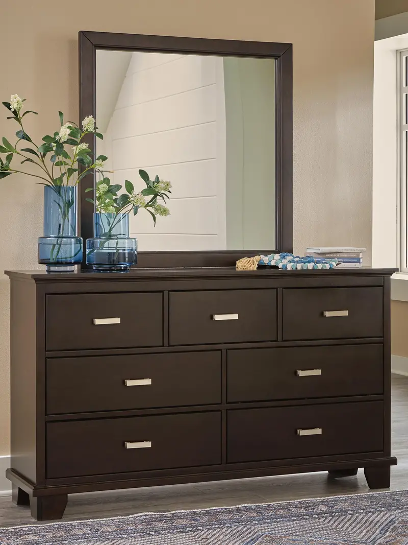 Covetown Sleek Dresser With Integrated Mirror Assembly 1