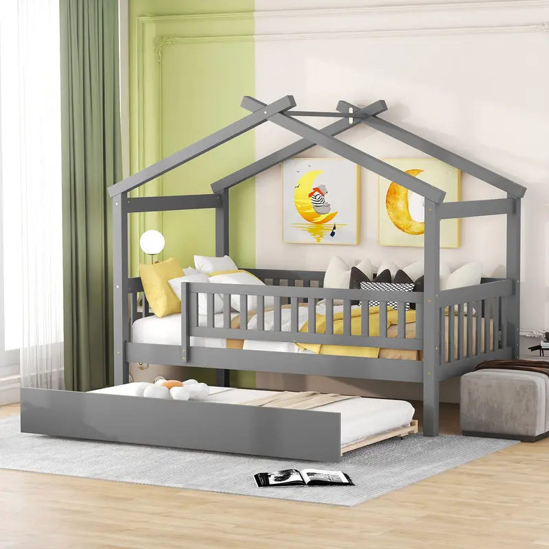Creativity House Twin Trundle Bed – Space-Saving Sleep + Storage 1