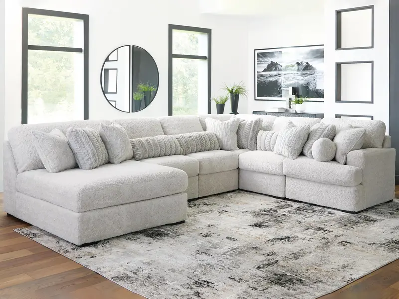 Cuddle Plush 6-Piece Reclining Sectional With Chaise Lounge 1