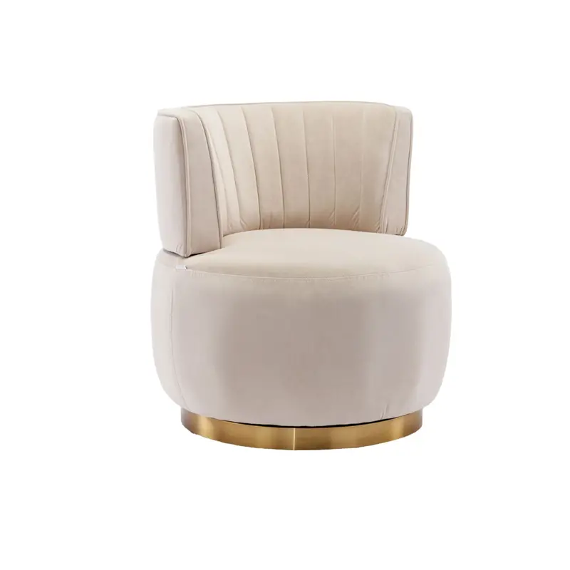 Cuddle-Style Barrel Accent Chair With Full 360° Swivel Base 1