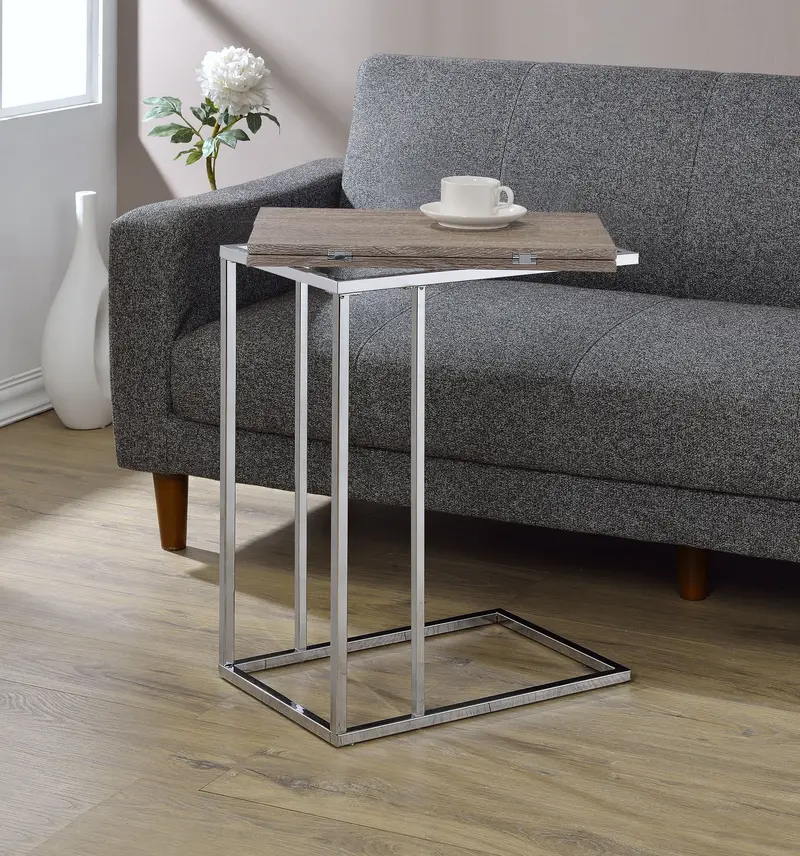 Danson Reclaimed Oak Accent Table With Distressed Finish 1