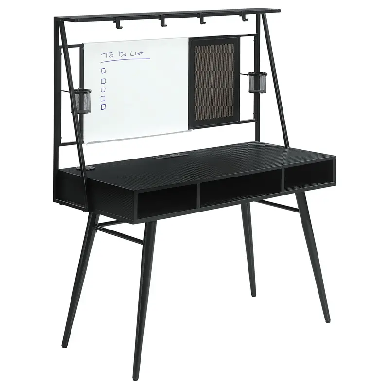 Darby Black Writing Desk With Built-In Usb Charging Ports 1
