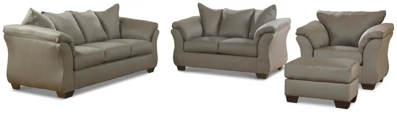 Darcy 4-Piece Living Room Set: Sofa, Loveseat, Chair, And Ottoman 1