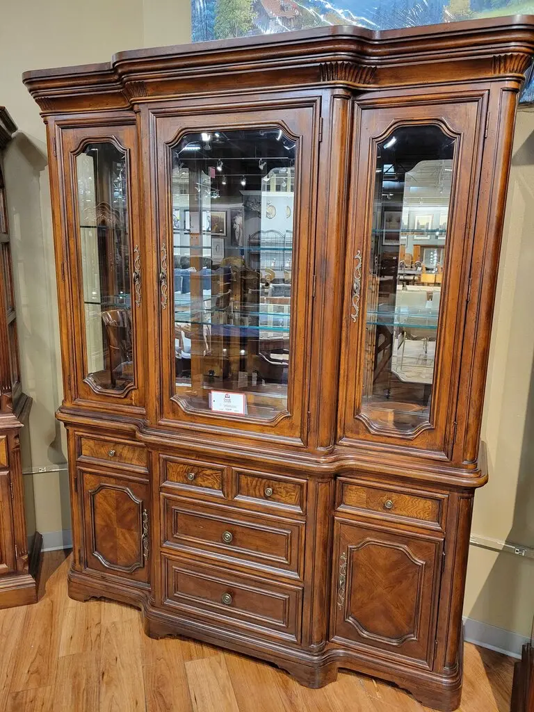 Darkwood Two-Piece Hutch And Glass Display Cabinet – Ath Collection 1