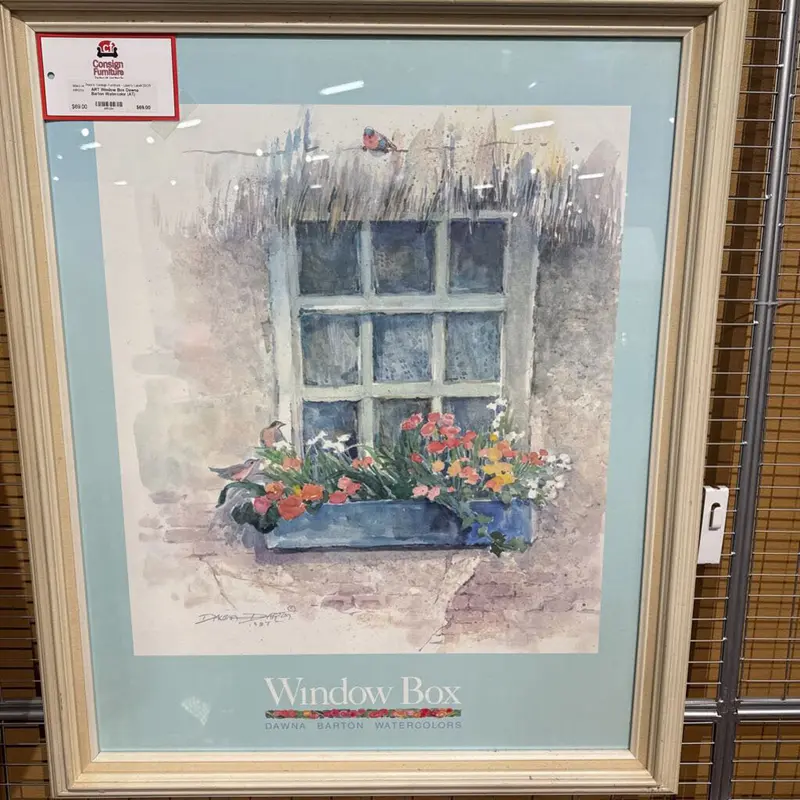 Dawna Barton Watercolor Print In Window Box Frame (At) 1