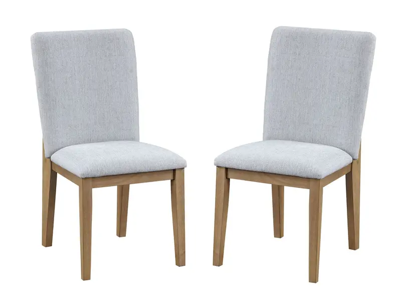 Delphine Compact Dining Chairs – Set Of Two In Soft Gray Fabric 1