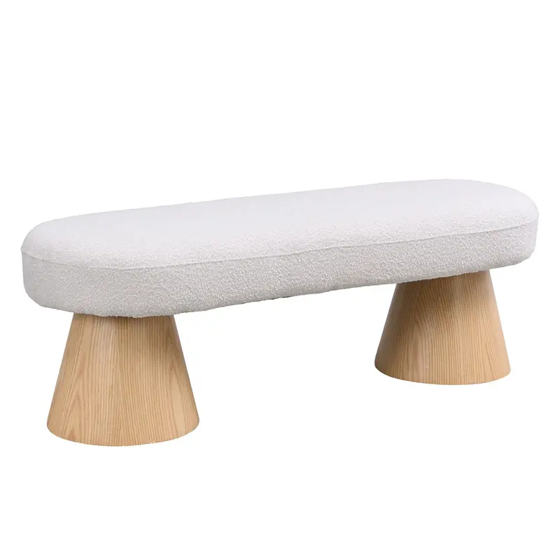 Dining Room Upholstered Bench With Padded Seat And Wooden Legs 3