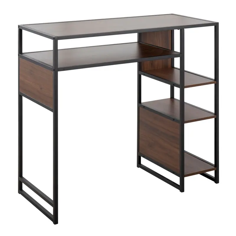 Display Farmhouse-Style Bar Height Table With Built-In Storage 1