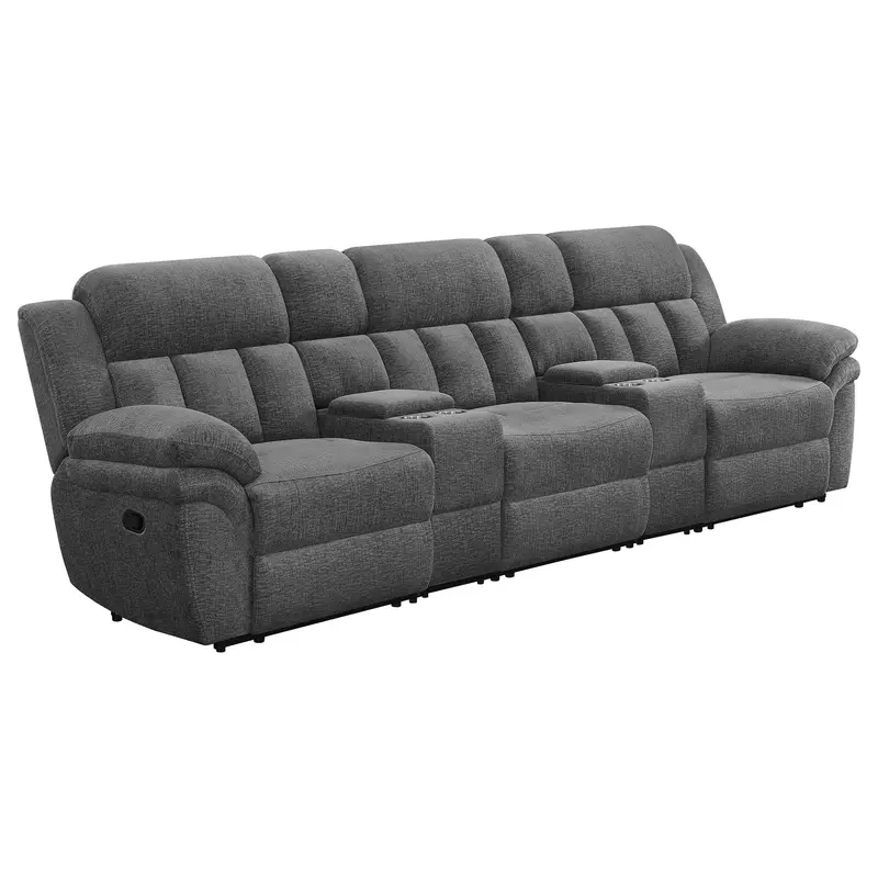 Divine 5-Piece Power Reclining Home Theater Seating Set With Memory Foam Cushions And Storage Consoles 1