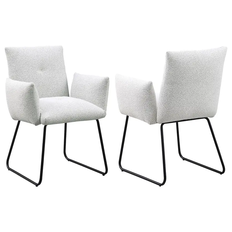 Donica Light Gray Upholstered Dining Arm Chairs – Set Of 2 1