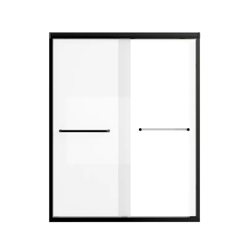 Double-Panel Frameless Sliding Shower Door With Safety Explosion-Proof Film 2