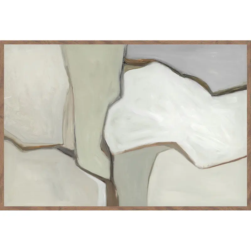 Dried: 48" X 72" Horizontal Abstract Canvas By Buddy Whitlock – Warm Walnut Frame 1