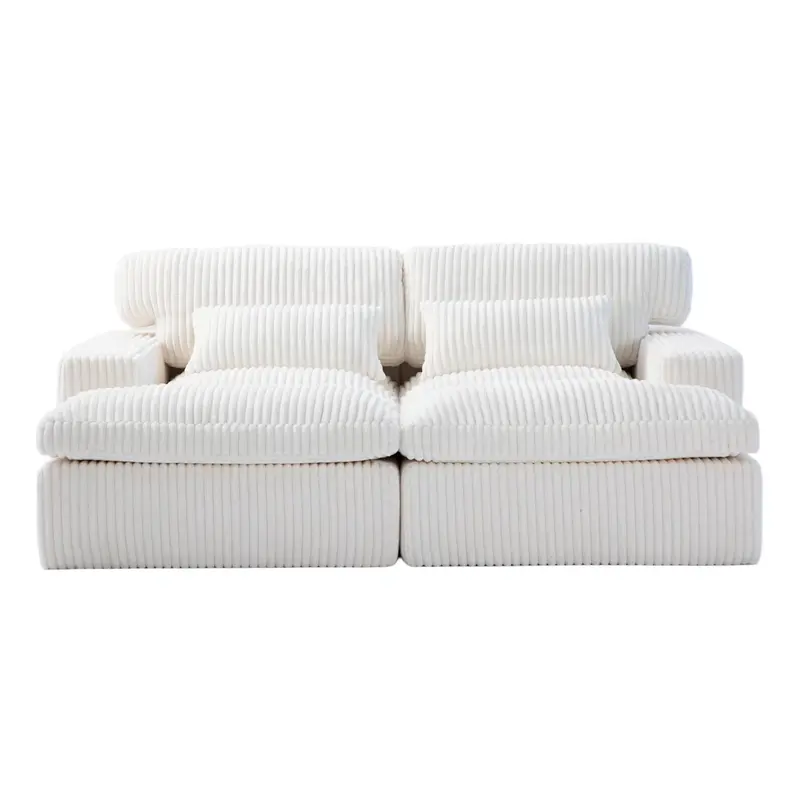 Dual-Chaise Sleeper Sofa: Plush Oversized Upholstered Cloud Couch 1