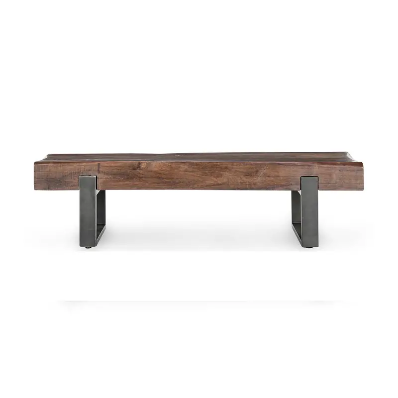Duarte Reclaimed Solid Wood Entry Bench – Rustic Brown Grain 1