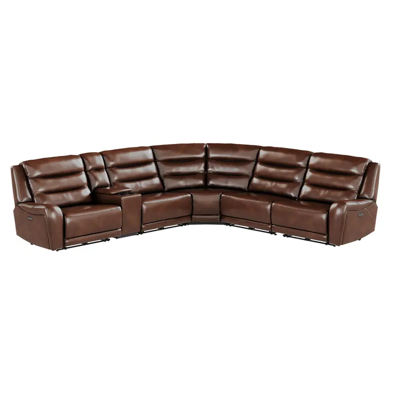 Duluth Dual-Power 6-Piece Modular Sectional In Dark Brown 1