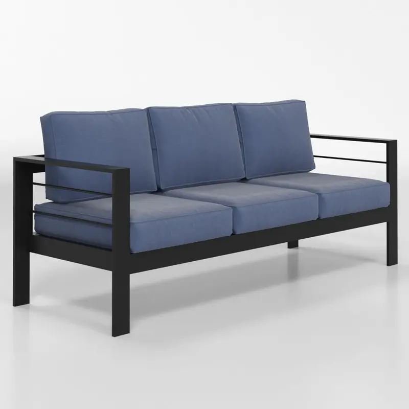 Durable 3-Seat Outdoor Sofa With Quick-Dry Cushions And Aluminum Frame 3