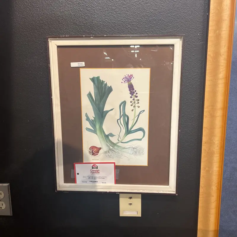 Dw Purple Floral Art Print In White Frame 1