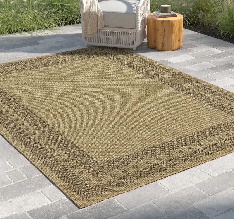 Earth 7'10" X 10'3" Large Area Rug – Mocha Jute-Polypropylene Blend 1
