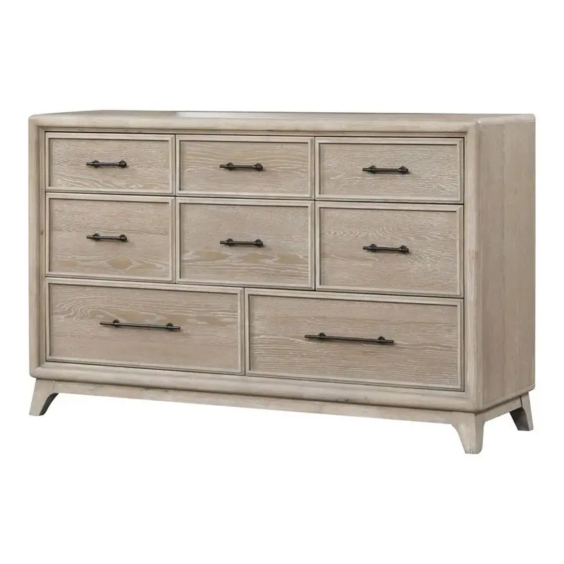 Eight-Drawer Oak Dresser – High-Capacity Bedroom Storage Unit 1