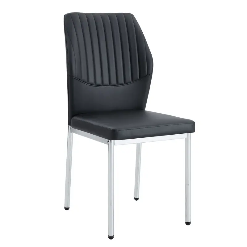 Elegant High-Resilience Dining Chair With Sleek Metal Legs 1