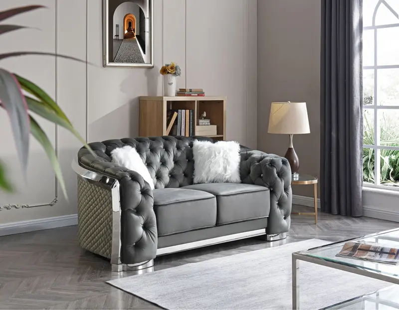 Elegant Loveseat With Flared Arm Design – Compact Two-Seater For Contemporary Interiors 1