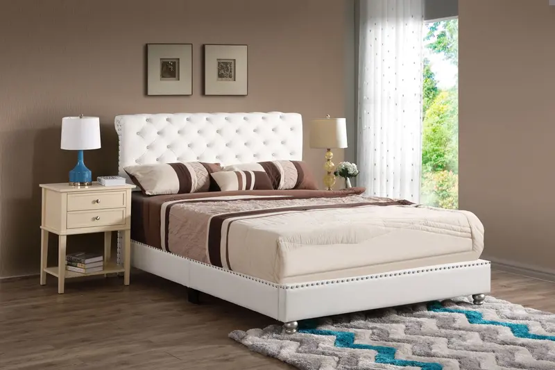 Elegant Upholstered Bed With Transitional Design 1