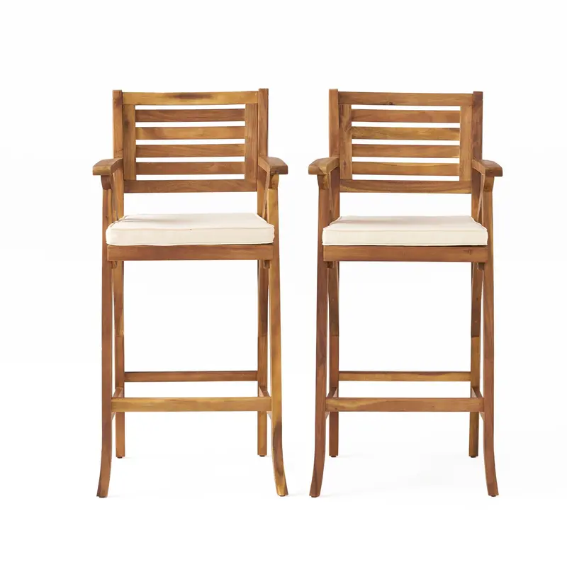 Ergonomic Curved-Line Barstools – Set Of Two With Reinforced Steel Frame – Brown 1