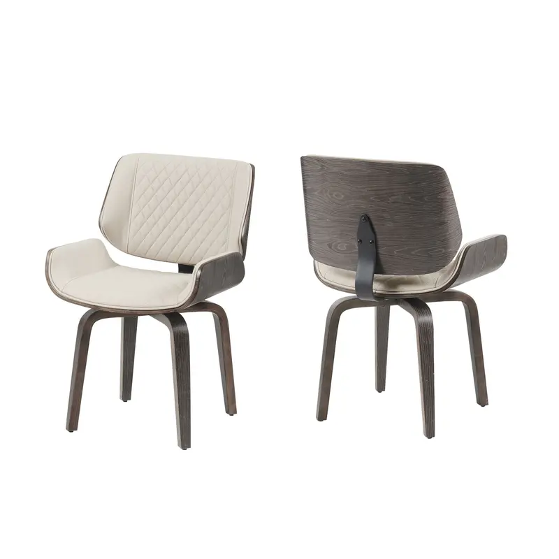 Ergonomic Mid-Century Swivel Dining Chair (Set Of 2) – Beige Upholstery, 360° Rotation 1