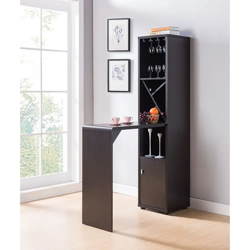 Extended Bar Cabinet – Red Cocoa Kitchen Unit With Wine Compartment & Open Shelving 1