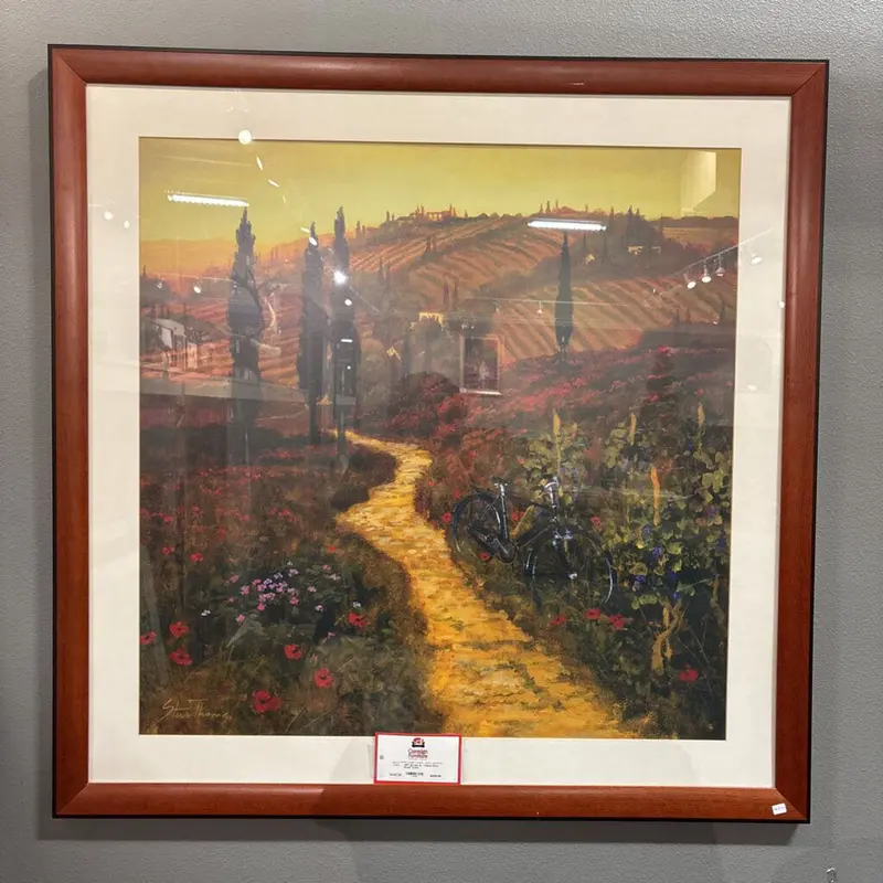 Extra-Large Brown Framed Art – "Yellow Brick Road" Inspired Design 1