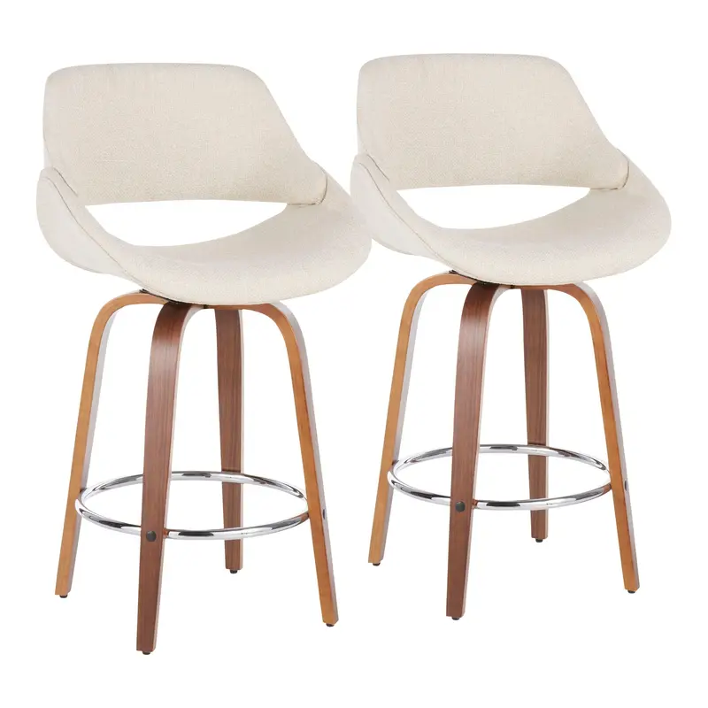 Fabrico Minimalist Mid-Century Counter Stools – Set Of 2 1
