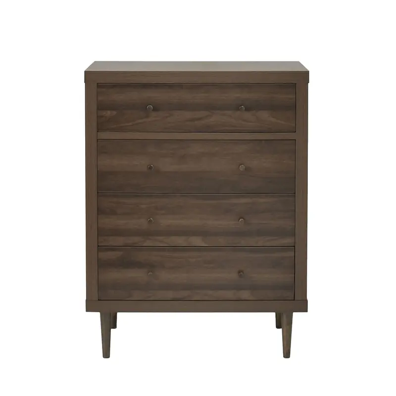 Farhart Mid-Century 4-Drawer Walnut Dresser 1