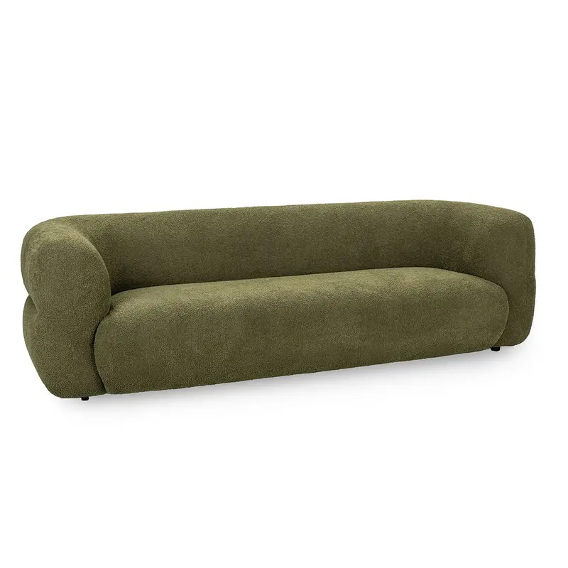 Faris Dark Olive Upholstered Modern Sofa 1
