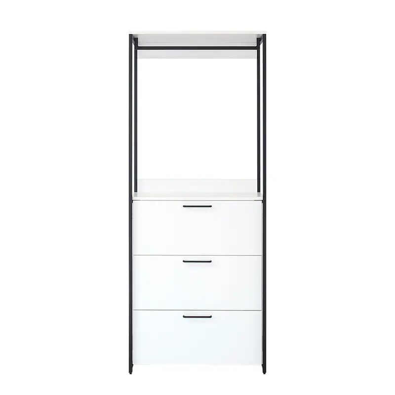 Fiona Contemporary Walk-In Closet System: Wood-And-Metal Design With Drawers 2