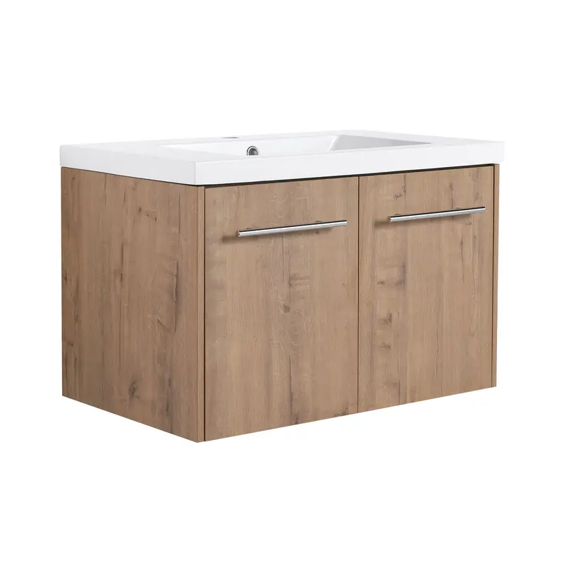 Floating Modern Bathroom Vanity With Resin Sink And Soft-Close Cabinet Doors 1