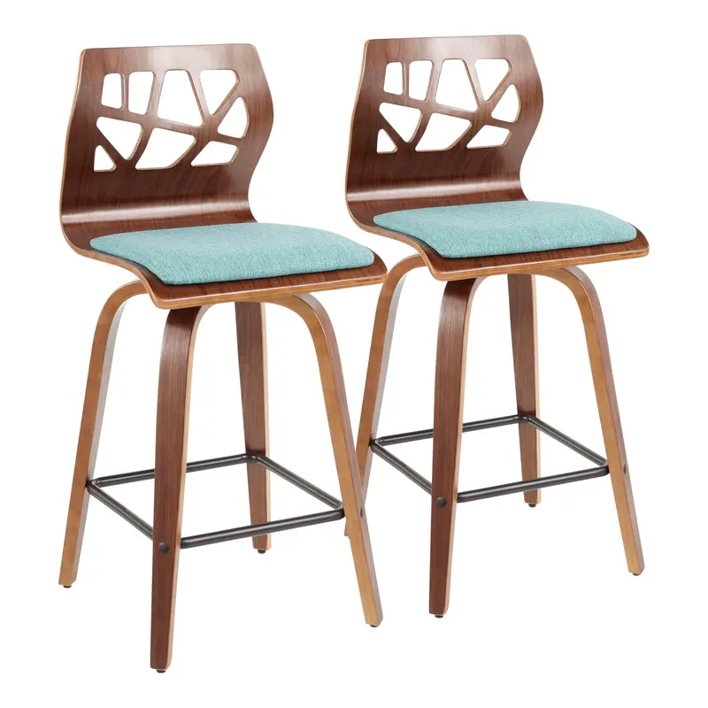Folia Mid-Century Modern Counter Stools (Set Of 2) 2