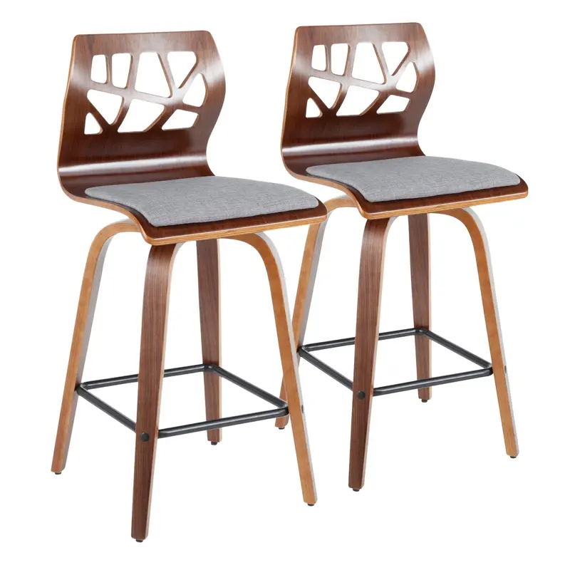 Folia Mid-Century Swivel Counter Stools (Set Of 2) 1