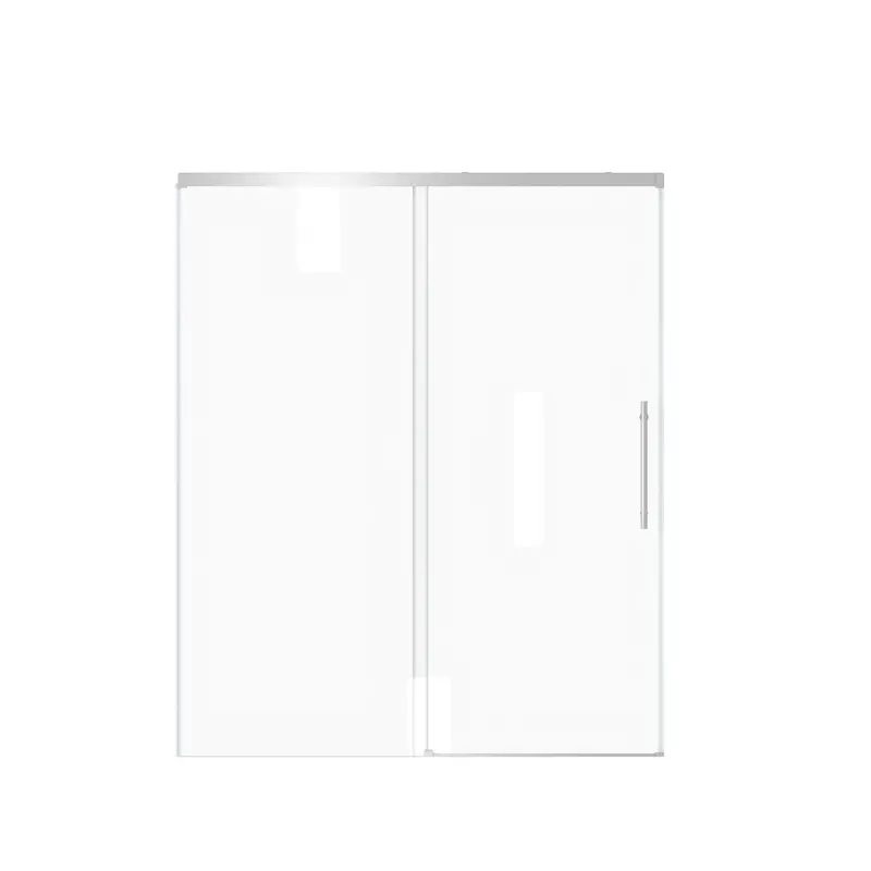 Frameless Single Sliding Shower Door With Integrated Handle And Tempered Glass 1