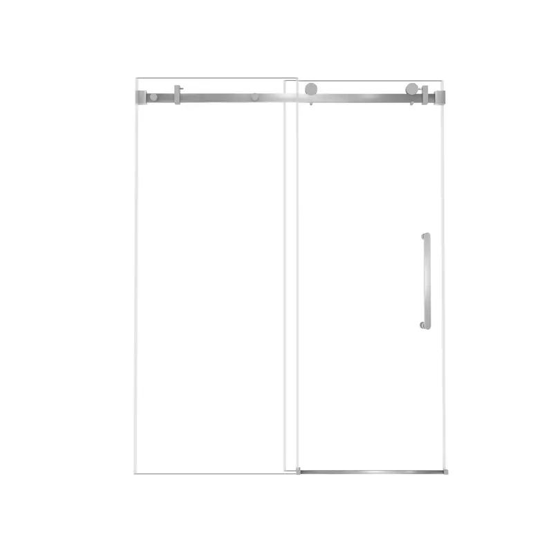 Frameless Sliding Shower Door Kit: Door, Handle & Square Tube Track Included 2