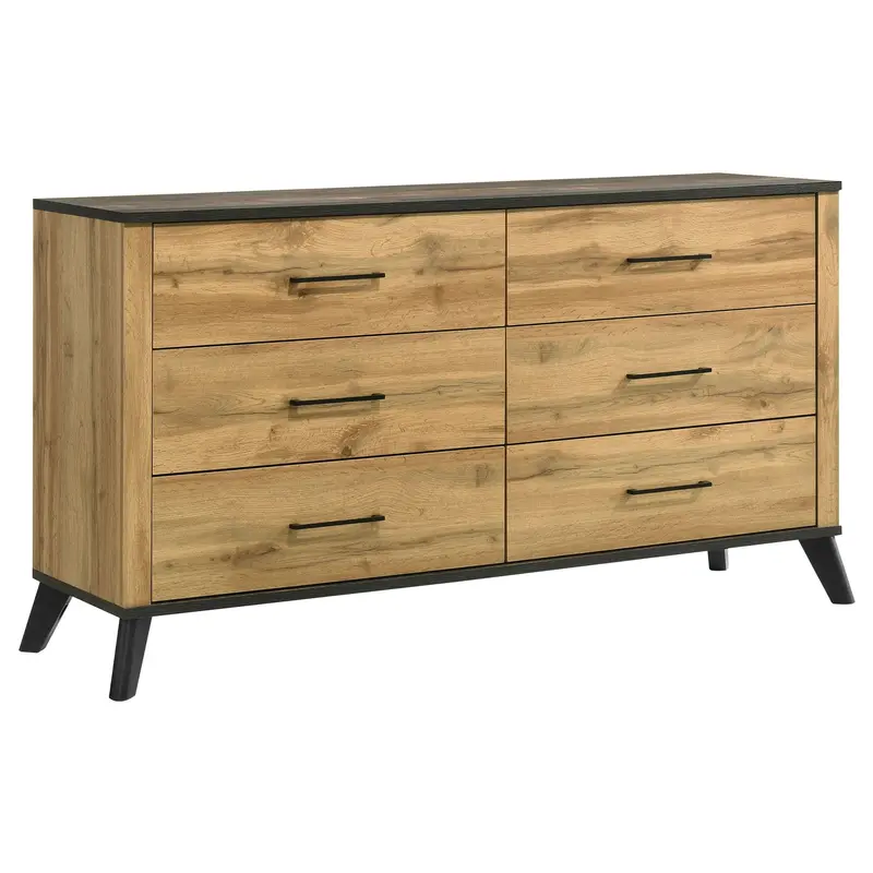 Fraser Natural Wood 6-Drawer Dresser Cabinet 1