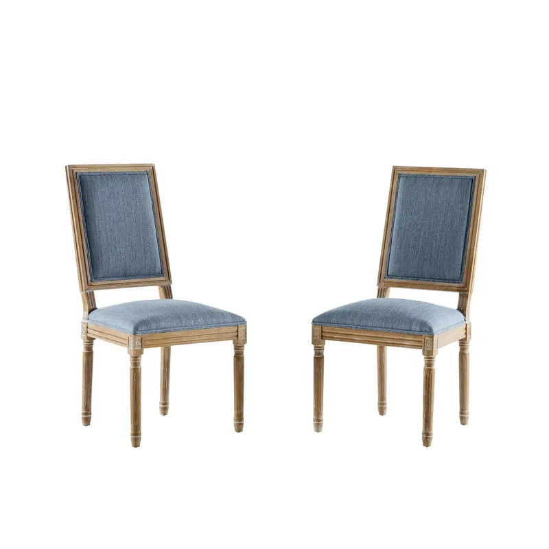 French Country Dining Chair – Fluted Legs, Soft Upholstered Seat 4