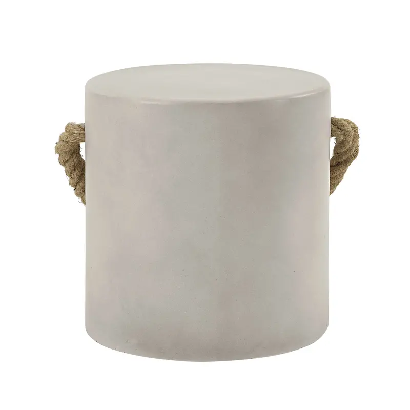 Gene Fiber-Blend Concrete Accent Table In Gray 1