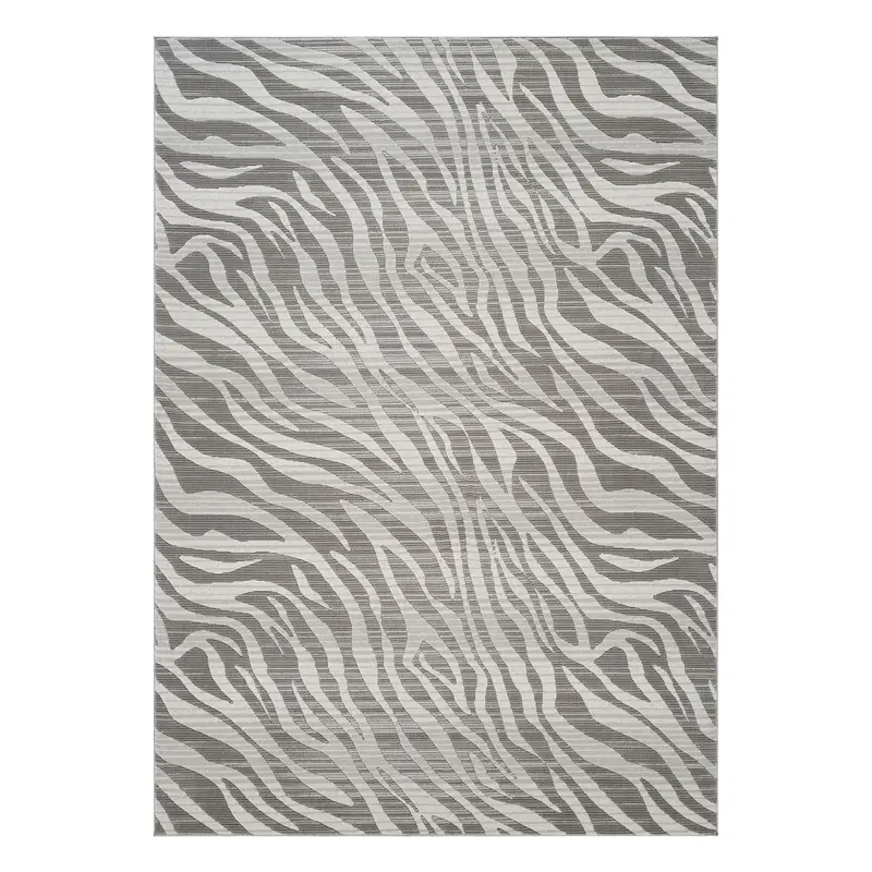 Geometrix 5'3" X 7'3" Ivory & Gray Geometric And 3D-Effect Area Rug 1